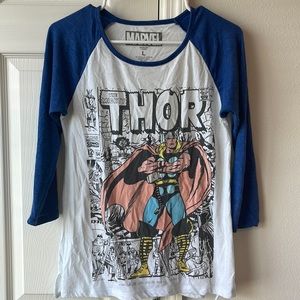 Marvel Thor Comic 3/4 sleeve baseball T size L